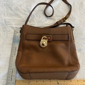 Michael Kors Brown Pebbled Leather Crossbody with Gold Hardware